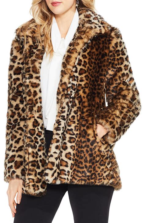 womens faux fur leopard coat|faux fur jacket leopard print.